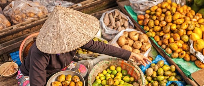 Delta Mékong, corbeilles des fruits tropicales du Vietnam
