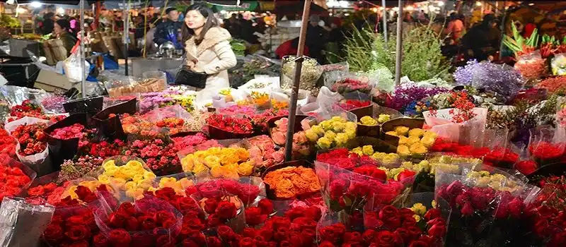 Marché aux fleurs de Quang Ba